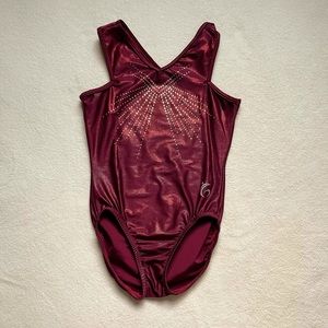 Dark red sparkly leotard